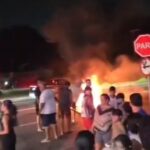 Moradores ateiam fogo na rua